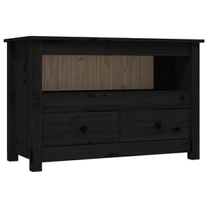 vidaXL TV skrinka čierna 79x35x52 cm mas&iacute;vna borovica