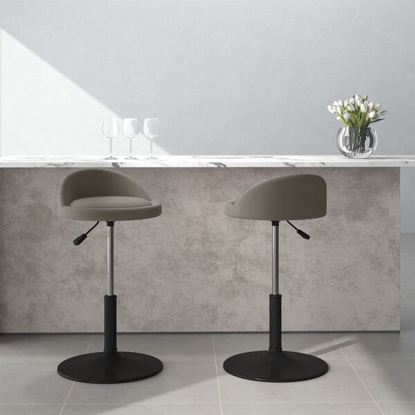 vidaXL Otočn&eacute; jed&aacute;lensk&eacute; stoličky 2 ks bledosiv&eacute; zamatov&eacute;