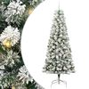 vidaXL Umel&yacute; Skl&aacute;pac&iacute; Vianočn&yacute; Stromček 300 LED Zelen&aacute; a biela 240 cm