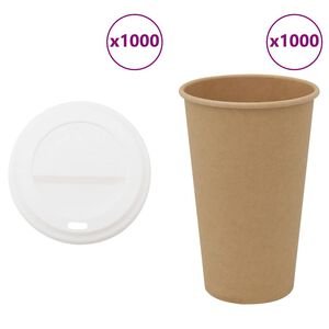 vidaXL papierov&eacute; &scaron;&aacute;lky na k&aacute;vu s viečkom 1000 ks 16oz 400ml