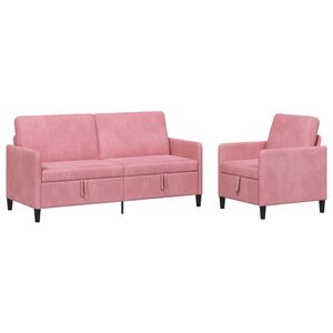 vidaXL S&uacute;prava pohovky s &uacute;ložn&yacute;m priestorom 2 ks Ružov&aacute; Polyester