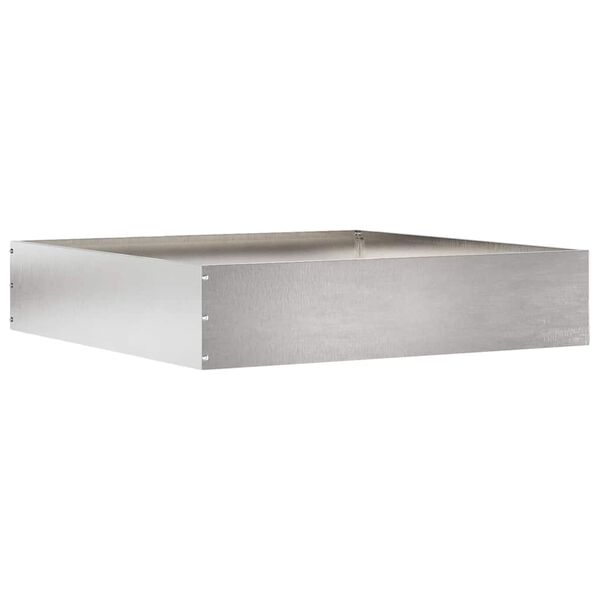 vidaXL Obrubn&iacute;k tr&aacute;vnika Strieborn&aacute; 60 x 60 x 13 cm Nerezov&aacute; oceľ