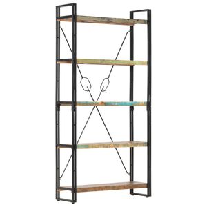 vidaXL Knižnica s 5 policami 90x30x180 cm, recyklovan&yacute; mas&iacute;v