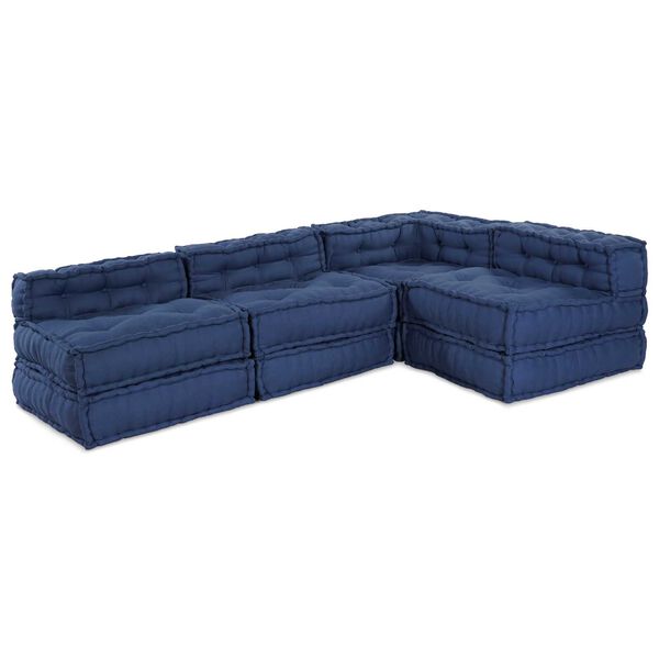 vidaXL Modulárna pohovka 4 pcs Indigo látka
