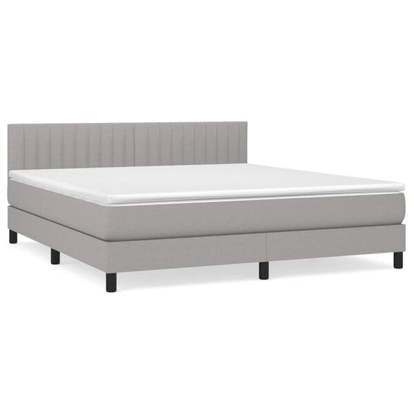 vidaXL Boxspring posteľ s matracom svetlosiv&aacute; 100x200 cm l&aacute;tka