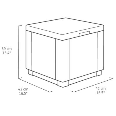 Keter Úložná taburetka v tvare kocky, grafitovo sivá 213816