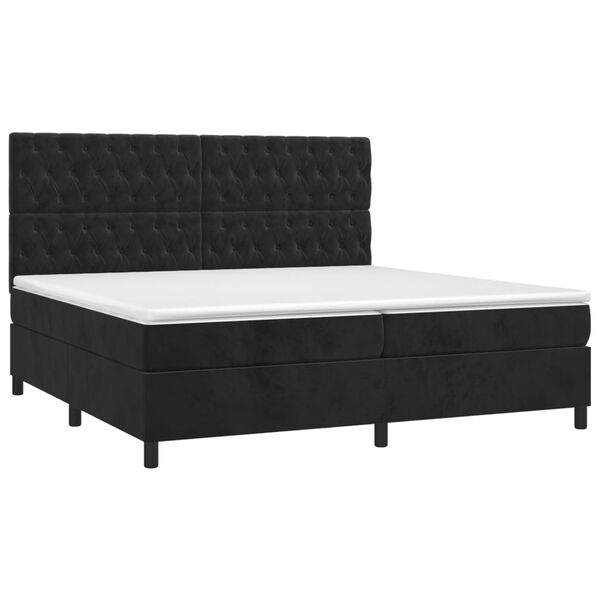 vidaXL Posteľn&yacute; r&aacute;m boxspring s matracom čierny 200x200 cm zamat