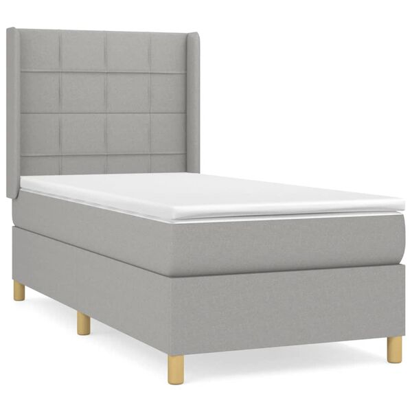 vidaXL Boxspring posteľ s matracom bledosiv&yacute; 100x200 cm l&aacute;tka