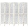 vidaXL Paraván 6 panelov biely masívne drevo paulovnie