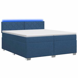 vidaXL Posteľ s boxspringom a matracom a LED Modr&aacute; 200 x 200 cm L&aacute;tka