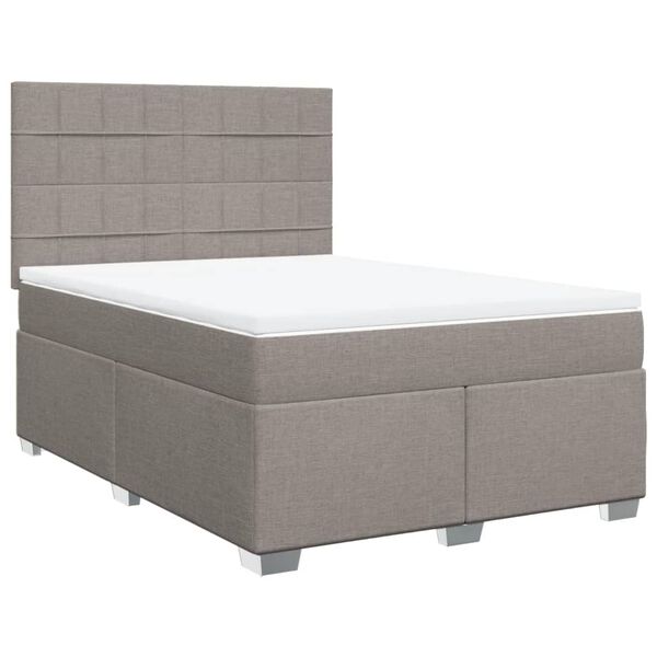 vidaXL Boxspring posteľ s matracom sivohned&yacute; 140x190 cm l&aacute;tka