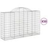 vidaXL Obl&uacute;kov&eacute; gabionov&eacute; ko&scaron;e 50 ks 200x50x120/140 cm pozink. železo