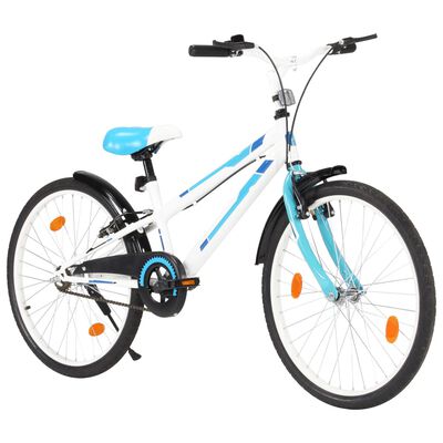 vidaXL Detský bicykel modro-biely 24 palcový