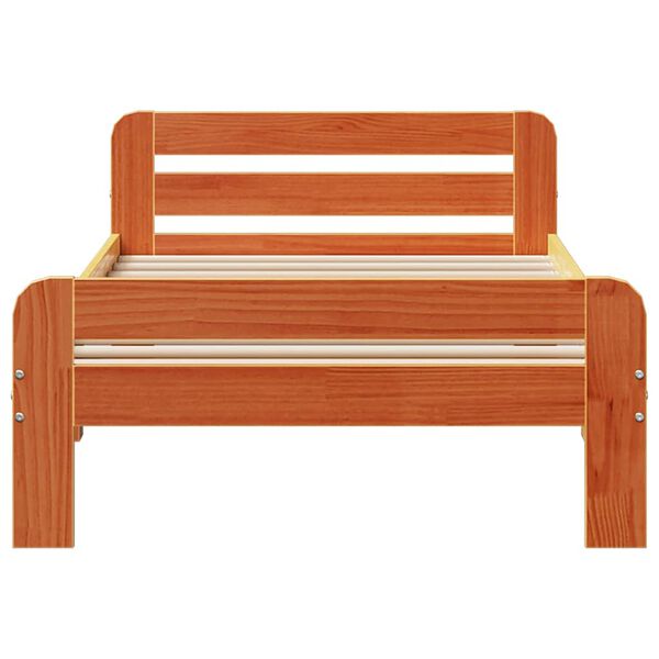 vidaXL Posteľ bez matraca voskovo hned&aacute; 90x200 cm mas&iacute;vna borovica