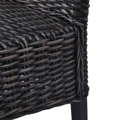 vidaXL Jedálenské stoličky 4 ks, čierne, kubu ratan a mangové drevo