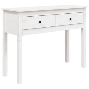 vidaXL Konzolov&yacute; stol&iacute;k biely 100x35x75 cm mas&iacute;vne borovicov&eacute; drevo