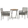 vidaXL Z&aacute;hradn&yacute; bistro set 3 ks Siv&aacute; polyratan