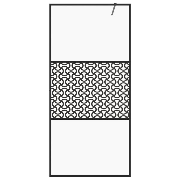 vidaXL Sprchová zástena s priehľadným ESG sklom 100x195 cm čierna