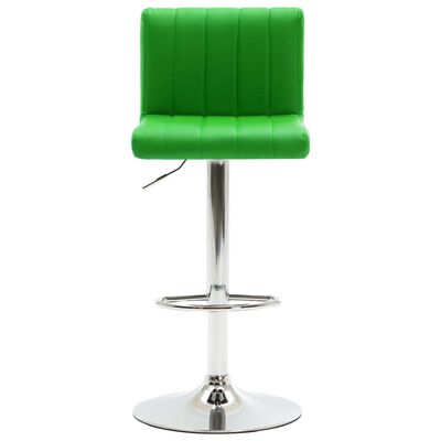 vidaXL Barové stoličky 2 ks, zelené, umelá koža