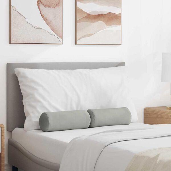 vidaXL Podložkové vankúše 2 pcs Svetlosivá Ø 15 x 40 cm Mikrovlákno