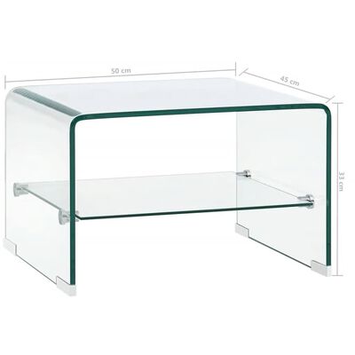 vidaXL Konferenčný stolík priehľadný 50x45x33 cm tvrdené sklo