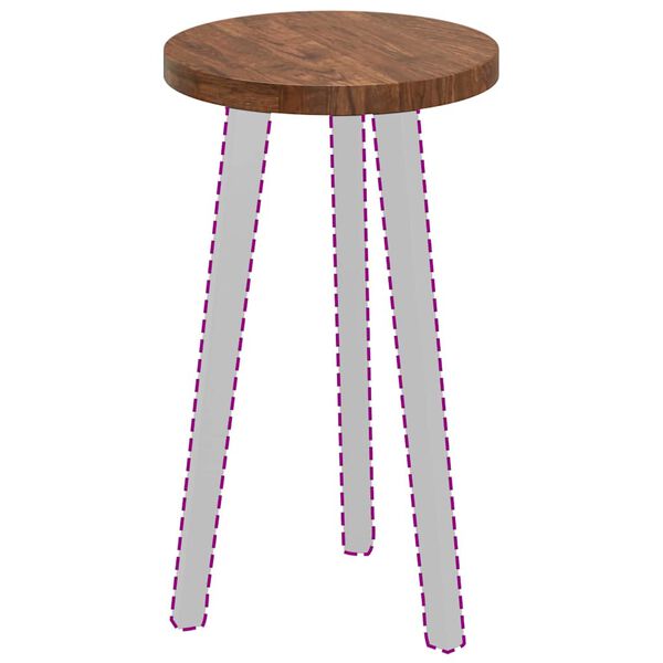 vidaXL Vrchná doska Tmavo hnedá Ø 30 x 2.5 cm Pevné dubové drevo