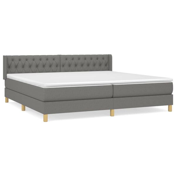 vidaXL Boxspring posteľ s matracom tmavosiv&aacute; 200x200 cm l&aacute;tka
