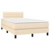 vidaXL Boxspring posteľ s matracom kr&eacute;mov&aacute; 120x190 cm l&aacute;tka