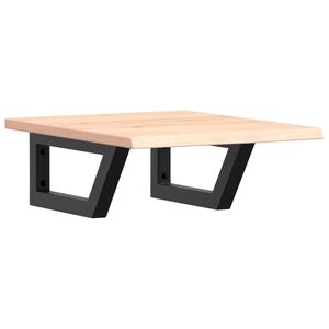 vidaXL Polica pod umývadlo, nástenná, oceľ a dubový masív