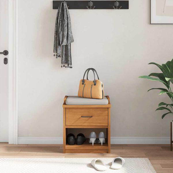 vidaXL Lavica do predsiene SANDNES 45x40x50 cm borovicový masív