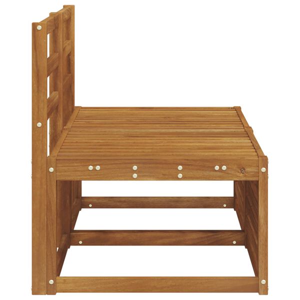 vidaXL 2 Kus Z&aacute;hradn&aacute; stredn&aacute; sedačka Pevn&eacute; ak&aacute;ciov&eacute; drevo Pr&iacute;rodn&aacute;