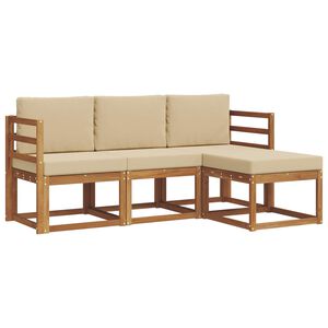 vidaXL Z&aacute;hradn&aacute; s&uacute;prava gaučov s vank&uacute;&scaron;om 4 pcs Pr&iacute;rodn&aacute; a b&eacute;žov&aacute;