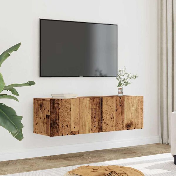 vidaXL TV skrinky nástenné 2 ks staré drevo 100x30x30 cm