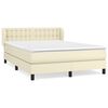 vidaXL Boxspring posteľ s matracom kr&eacute;mov&aacute; 140x200 cm umel&aacute; koža