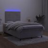 vidaXL Boxspring posteľ s matracom a LED, svetlosiv&aacute; 120x190 cm, l&aacute;tka
