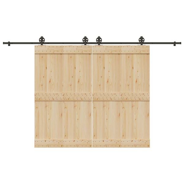 vidaXL Kovanie na posuvné dvere čierne 366 cm oceľové