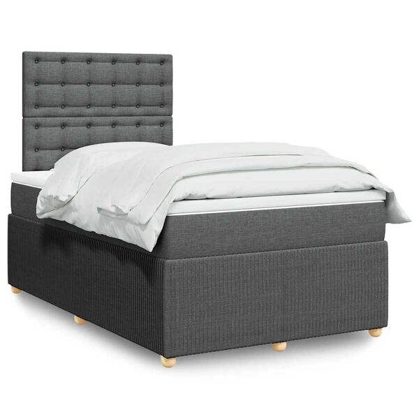 vidaXL Boxspring posteľ s matracom tmavosiv&yacute; 120x200 cm l&aacute;tka
