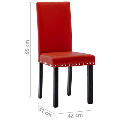vidaXL Jedálenské stoličky 4 ks vínovočervené PVC