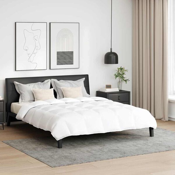 vidaXL Sada prikrývok s vankúšom 3 pcs Biela Husacia perie