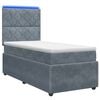 vidaXL LED boxspring posteľ s matracom Tmavosiv&aacute; 80 x 200 cm Zamat