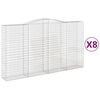 vidaXL Obl&uacute;kov&yacute; gabionov&yacute; k&ocirc;&scaron; 8 ks 400x50x220/240cm pozinkovan&eacute; železo