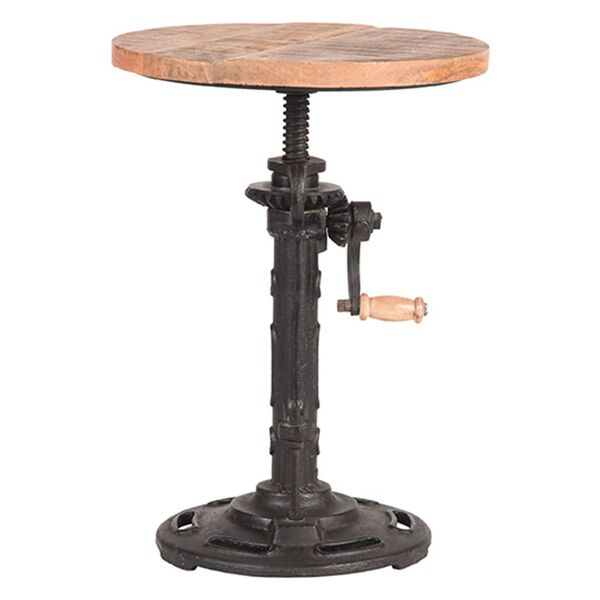 LABEL51 Pr&iacute;ručn&yacute; stol&iacute;k 32x32x48-65 cm dreven&yacute;/čierny