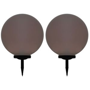 vidaXL Vonkaj&scaron;ie sol&aacute;rne lampy 2 ks 50 cm LED guľov&eacute; RGB