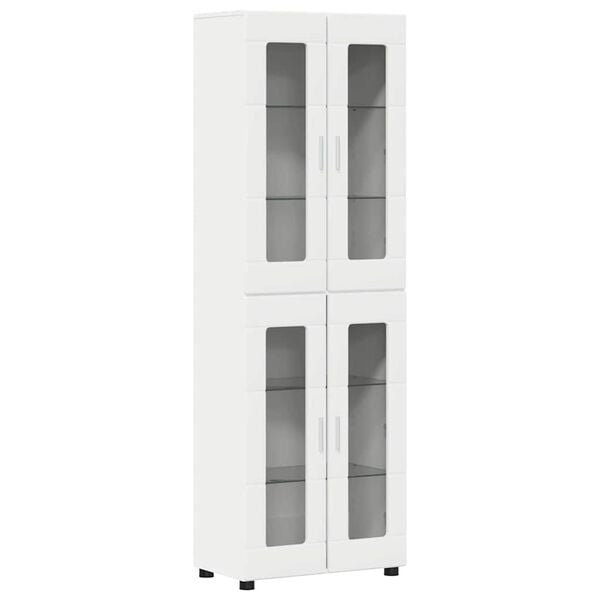 vidaXL Highboard s poličkou Biela 60 x 35 x 182 cm Kompozitn&eacute; drevo