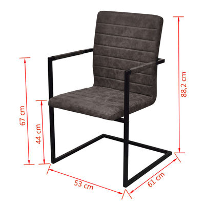 vidaXL Konzolové jedálenské stoličky 2 ks hnedé umelá koža