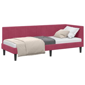 vidaXL Rohov&yacute; r&aacute;m postele V&iacute;no červen&eacute; 80 x 200 cm Zamat