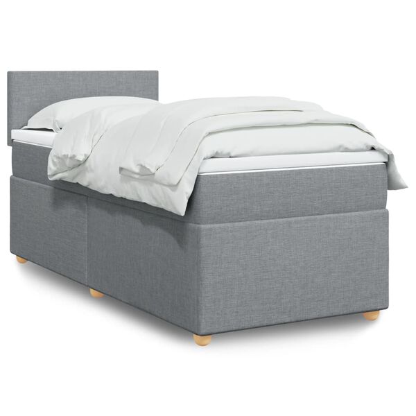 vidaXL Boxspring posteľ s matracom bledosiv&yacute; 100x200 cm l&aacute;tka