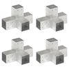 vidaXL Tr&aacute;mov&eacute; spojky 4 ks v tvare X 81x81 mm pozinkovan&yacute; kov