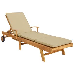 vidaXL Ležadlo s vank&uacute;&scaron;om 100% polyester a mas&iacute;vny teak