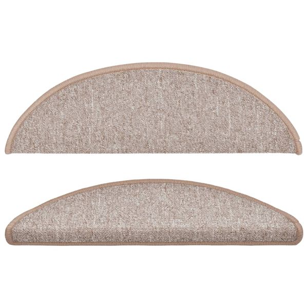 vidaXL Schodov&eacute; rohože 15 ks 56x17x3 cm svetlohned&eacute; polkruhov&eacute;